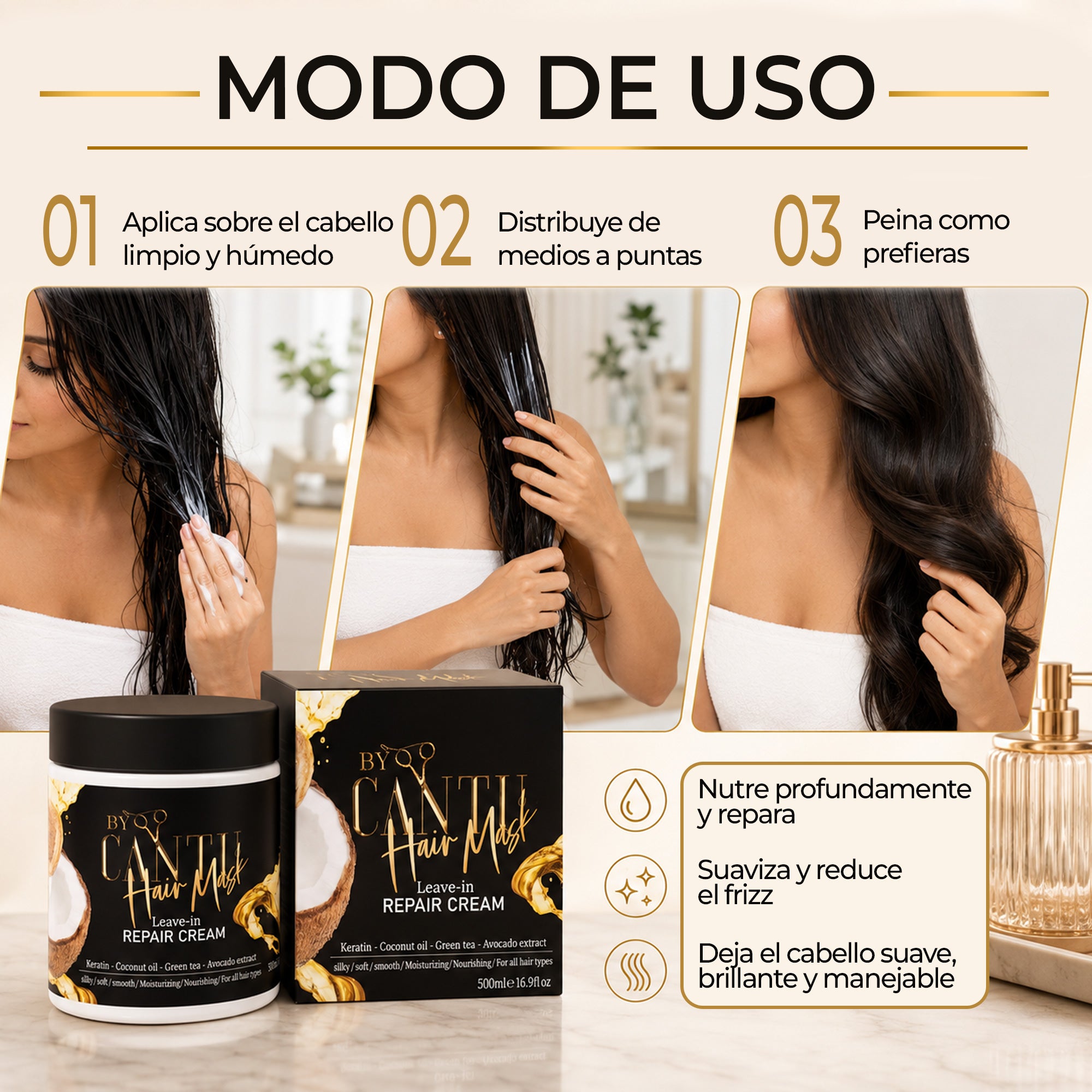 Hair Mask Leave-In Repair Cream – Intensive Hydration and Deep Repair for Dry and Damaged Hair