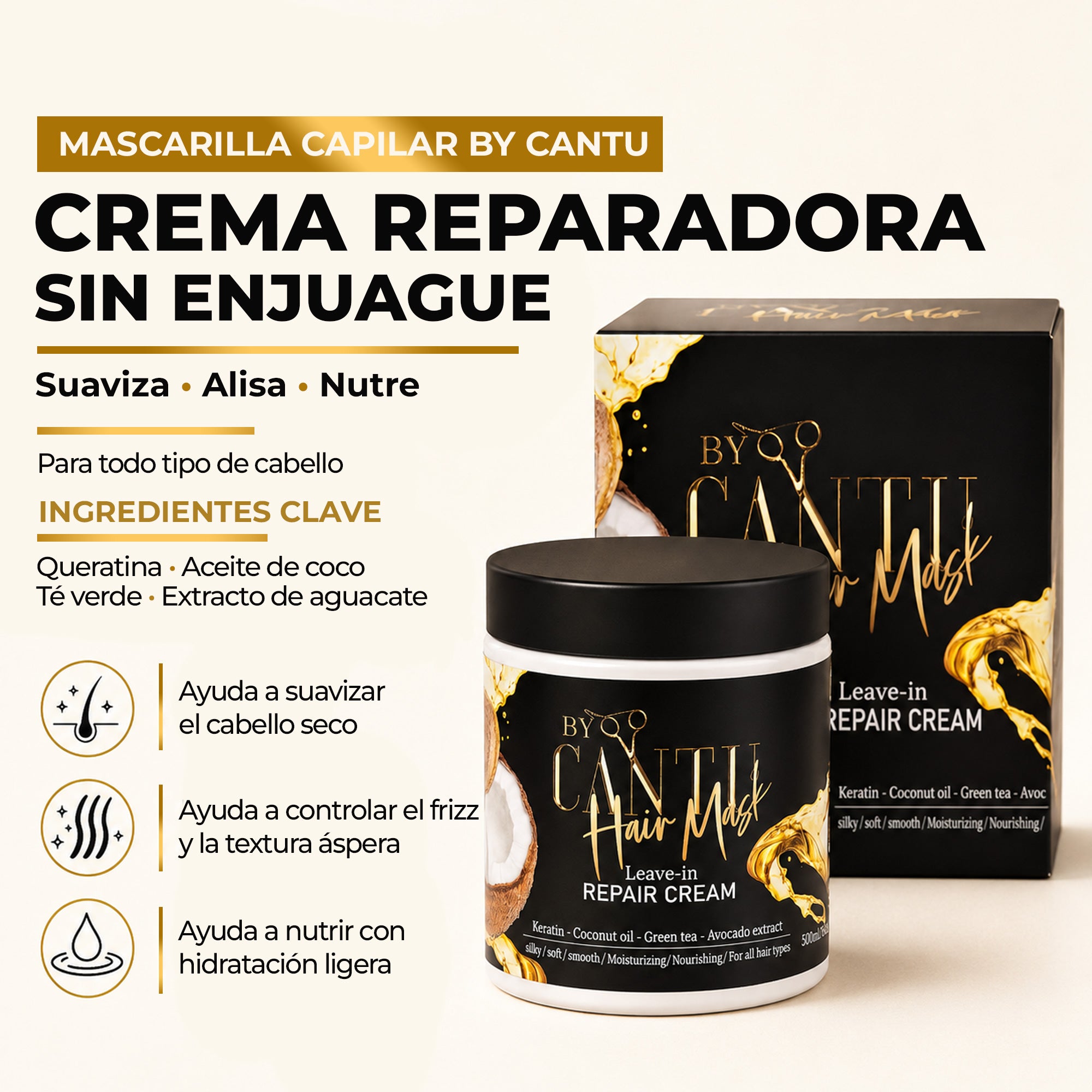 Hair Mask Leave-In Repair Cream – Intensive Hydration and Deep Repair for Dry and Damaged Hair