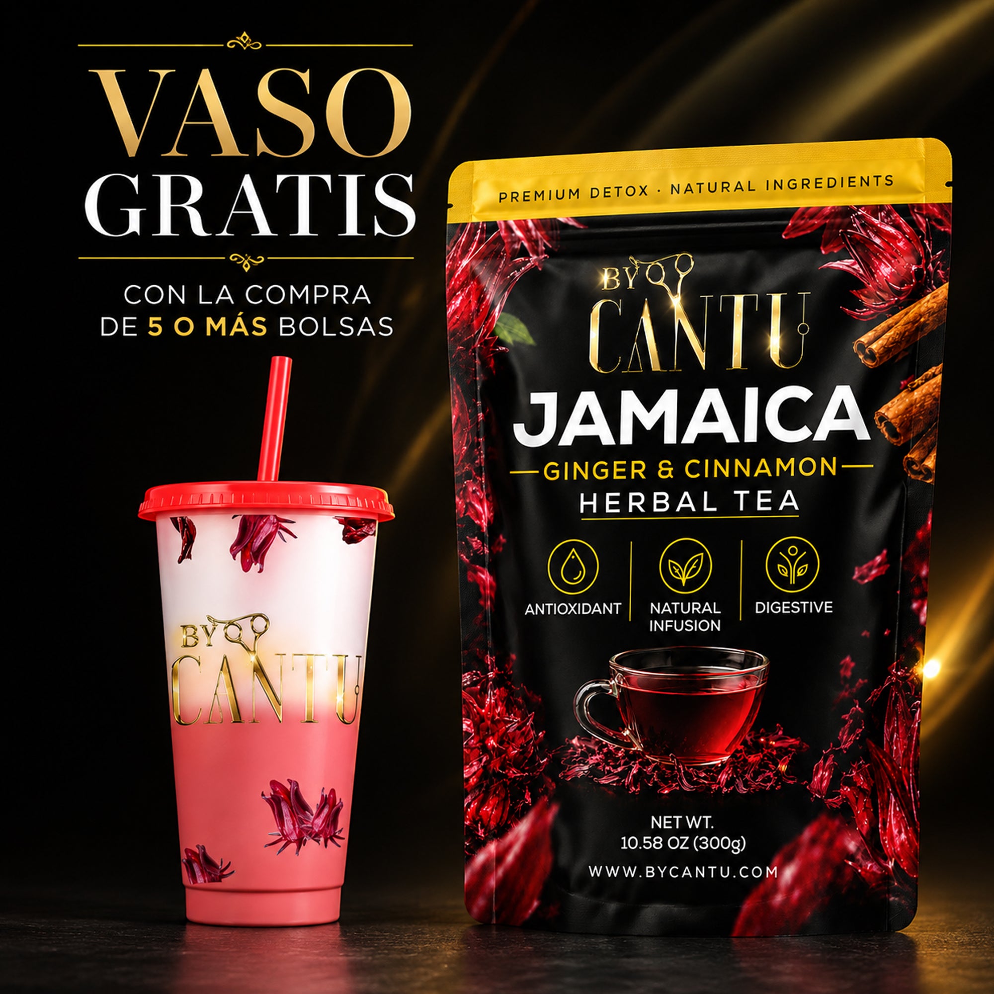 Jamaica Ginger & Cinnamon Herbal Tea By Cantu