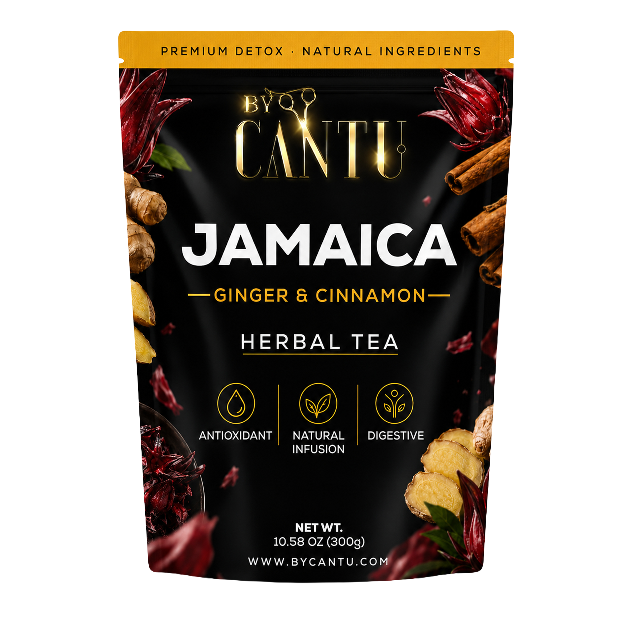 Jamaica Ginger & Cinnamon Herbal Tea By Cantu